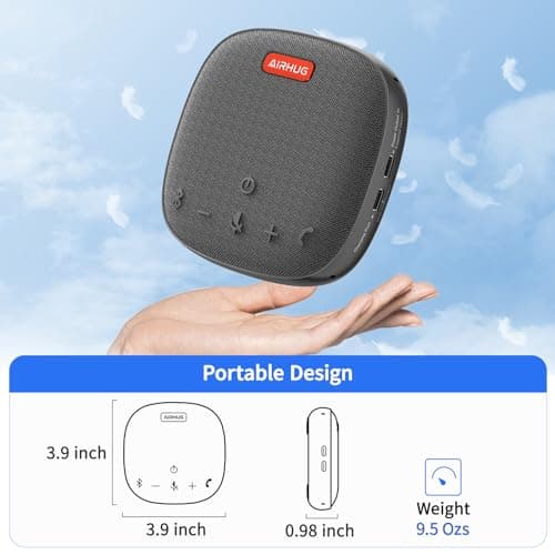 AIRHUG Conference Speaker and Microphone, Bluetooth & USB Speakerphone — view 4