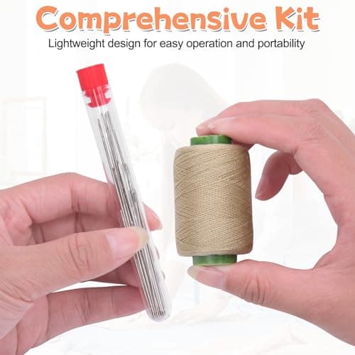 Homgaty Stainless Steel Sewing Needles Set - Large Eye Needle Kit with Thread, Thimbles & Accessories, Complete Hand Sewing Supplies for Adults, Emergency Repair & Travel Sewing Pack — view 3