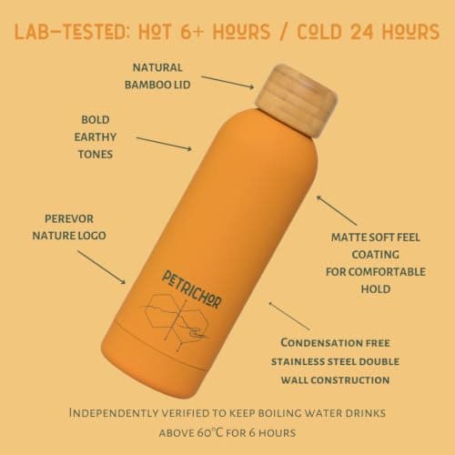 Perevor Sunset Gold 500ml Water Bottle - Insulated Stainless Steel flask — view 4