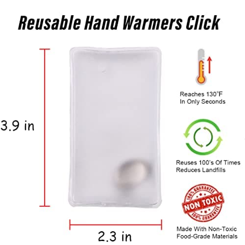 Reusable Pocket Hand Warmers, Click Activated Instant Heat Packs, Snap It Hot/Cold Gel Heating Pad for Pain Relief, Sore Muscles, Stiffness, Aches, Instant Hot Pad, Hot Compress (Small White 4PCS) — view 2