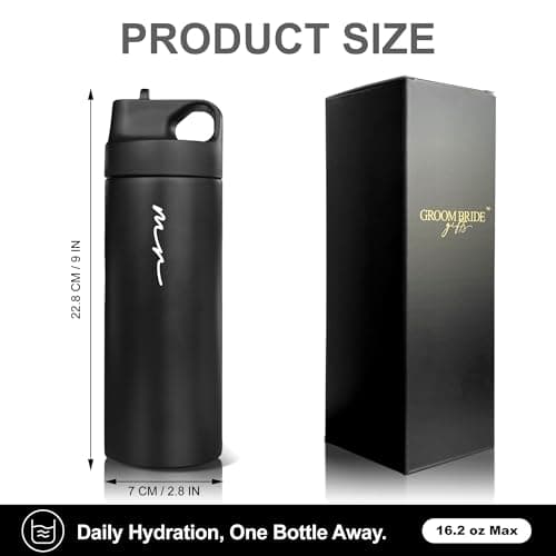 Mr and Mrs Water Bottles - Wedding Gifts for Bride and Groom - Gifts for Bridal Shower Engagement Wedding and Married Couples Anniversary — view 2