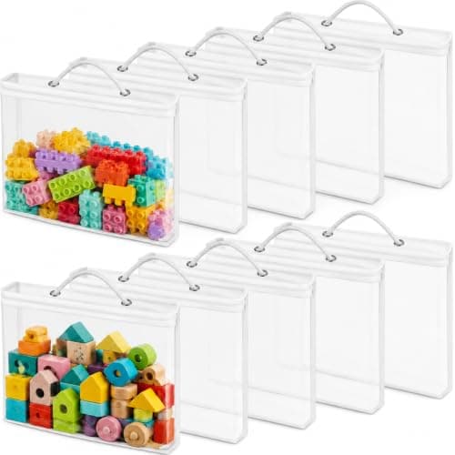 10 Pack Clear Toy Storage Bags 40x30x10cm Waterproof PVC Toy Organiser Bags