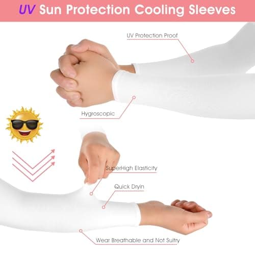 Yolev 2 Pairs Arm Sleeves for Kids UV Sun Protection Sleeves Compression Sleeves for Boys Girls — view 3