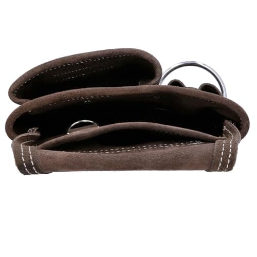 TOUGH MASTER Tool Belt Pouch, 3 Multi Pockets Suede Leather Nail Work, DIY Organiser for Builders, Carpenters, Gardeners, Electricians, Brown, 25 X 29cm, TM-318SP (With 1.4 M Leather Belt) — view 4