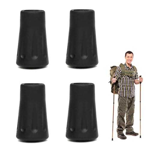 4Pcs Hiking Poles Rubber Buffer, 11mm Non Slip Walking Pole Rubber Tips