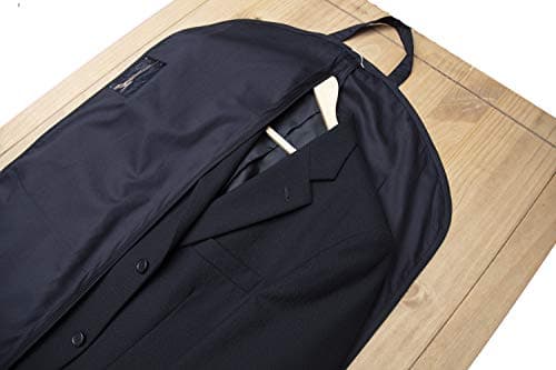 Hoesh 44" Black Finest Luxury Cotton Twill With Handle Breathable Men Suit Carrier Cover Protection Travel Garment Bag (Black) — view 6