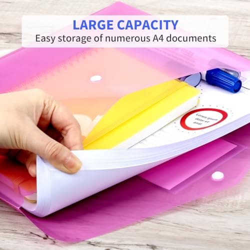 Smarpau A4 Plastic Wallets 20 Pack, Document File Folders with Labels — view 5