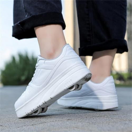 ENEN Kids Roller Skate Shoes for Boys Girls, Skateboarding Shoe Outdoor Parkour Shoes with 4-Wheels Unisex Retractable Skating Shoes for Children's Park Sports Walking — view 2