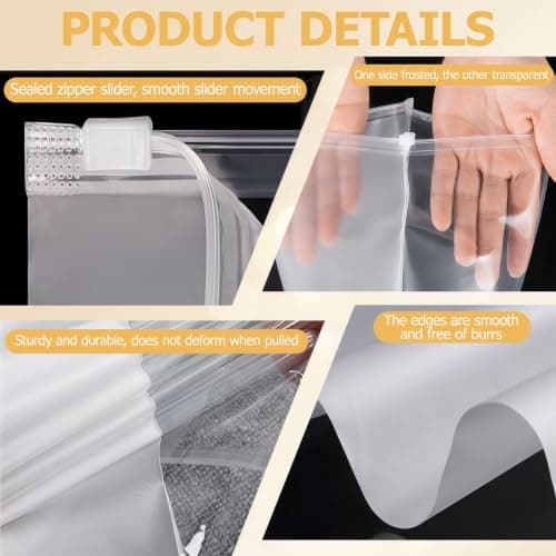 50 Pcs Ziplock Bags for Clothes, 40 x 30 cm Large Frosted Ziplock Bags — view 3