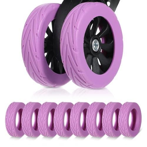 Ymapinc 8pcs Silicone Suitcase Wheel Protectors Purple, Wear-Resistant Anti-Noise Luggage Wheel Covers, Silicone Spinner Wheels Protectors for 2-2.4" Suitcase Wheels, Essential Travel Accessories