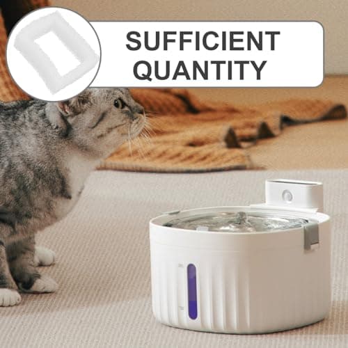 Sosoport 12pcs Pet Water Dispenser Filters Replacement for Cat and Dog Automatic Waterer, Activated Cotton Filter Pads for Pet Drinking Fountain Accessories in Home and Travel Use — view 4
