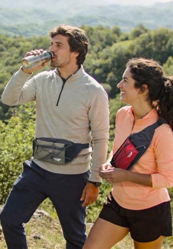 Waist Pack with Security Pocket, Large Capacity & Expandable – Multifunctional Bum Bag/Chest Pack for Hiking, Cycling, Skiing & Travel (Ivory) — view 4
