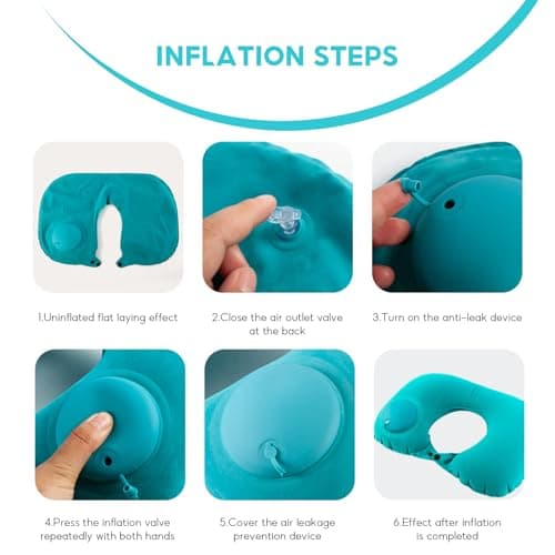 Wrbugukeji Inflatable Neck Pillow, 1 Set Inflatable Neck Pillow for Travel — view 6