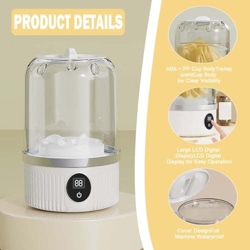 Mini Washing Machine,Wireless Portable Washing Machine for Suitable for Washing Underwear, Knickers and Socks Whilst Travelling — view 3
