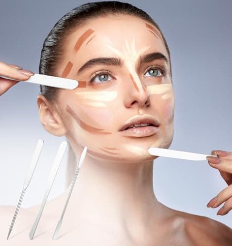 3Pcs Mini Makeup Spatula, Stainless Steel Foundation Spatulas, Spatula Set for Even Application Mini Metal Scraper for Surface Skincare Face Cream Cosmetic — view 6