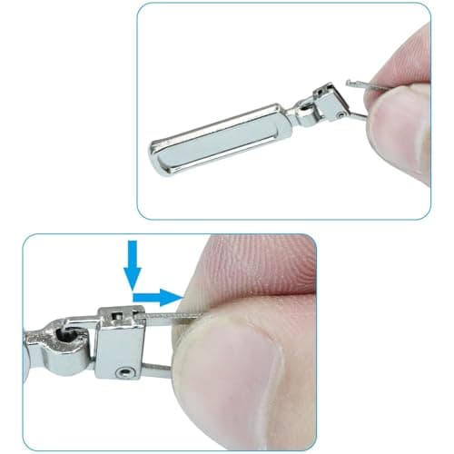 LEOUEANR 4Pcs Spare Zipper Pulls, Metal Removable Rectangle Zipper puller replacement for Down Jacket, Bag and Shoe Repair(Silver) — view 5