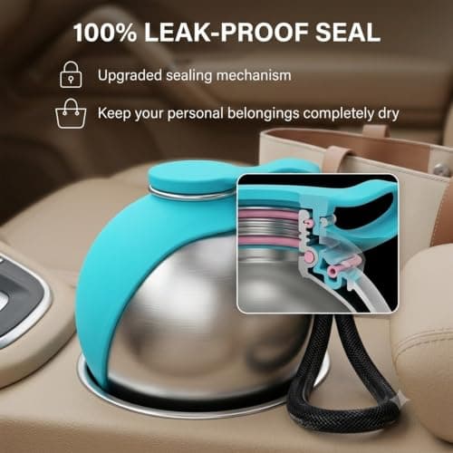 Portable Dog Water Bottle, Stainless Steel, Foldable Silicone Bowl, 285 ml — view 5