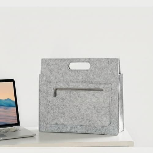 QUXVUIS Eco Friendly Felt Laptop Bag Business Briefcase,Red,34x26x9 — view 2