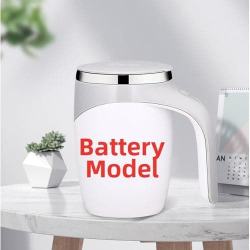 Portable Rotating Mixing Mug 380ml for Travel Office(Coffee Color Battery) — view 4