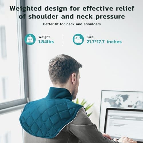 Neck and Shoulder Heat Pad, Heated Neck Warmer for Pain with 5 Heating Levels 4 Timers, Machine Washable, Muscle Tension, Neck and Shoulder Warmer — view 6