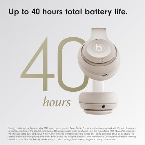 Beats Studio Pro – Wireless Bluetooth Noise Cancelling Headphones – Personalised Spatial Audio, USB-C Lossless Audio, Apple & Android Compatibility, Up to 40 Hours Battery Life – Sandstone — view 6