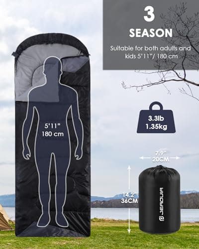 Sleeping Bags for Adults Backpacking Lightweight Waterproof- Cold Weather Sleeping Bag for Girls Boys Mens for Warm Camping Hiking Outdoor Travel Hunting with Compression Bags — view 2