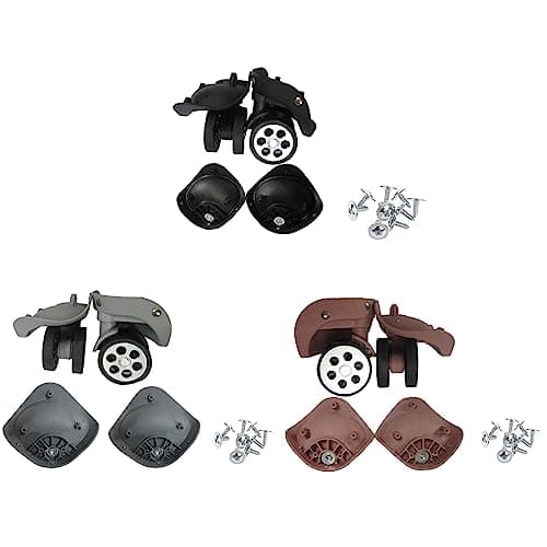 [Netbiio] A79 Suitcase Wheel Replacement Kit Luggage Box Roller Bearing Hardware Repair Kit with Trolley Double Row Caster Screws, Black Large — view 3