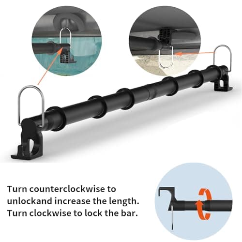 Adjustable Car Clothes Hanger Bar 35-62.5 Inches – Heavy Duty Travel Garment Organizer, Anti-Wrinkle, Non-Slip Rubber Bands, Fits SUVs, Cars, Vans and Trucks — view 5