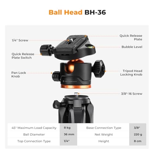 K&F CONCEPT 75 inch Lightweight Camera Tripod — view 3