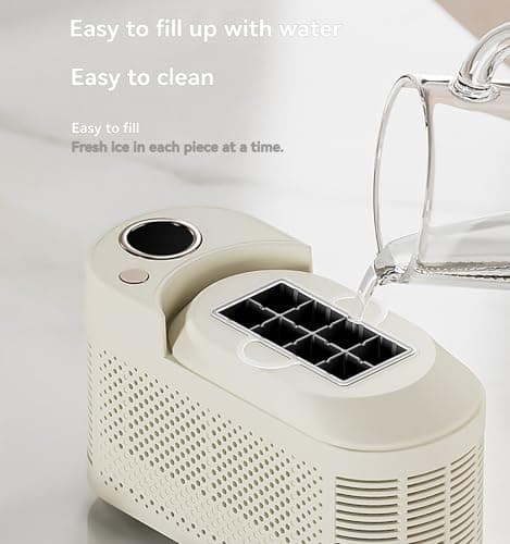 Ice Maker Machine,Compact Ice Maker Machine, Electric Automatic Ice Making, 8 Cubes/Batch, 120W Energy Efficient, USB-C & Car Charger Compatible For Office/Travel (Cream Colour) — view 5