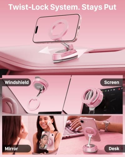 YOSH for MagSafe Car Mount, Magnetic Phone Holder for Cars, Pink — view 3