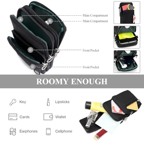 ModaZeal Women's Waterproof Phone Crossbody Nylon Small Shoulder Bag Wallet — view 6