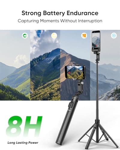 Gimbal Stabilizer Auto Face Tracking Fill Light 360° Rotation 157cm — view 5
