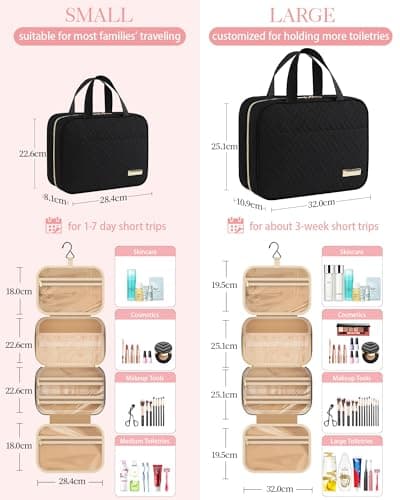 HOTOR Hanging Travel Toiletry Bag Women Essentials,Makeup Wash Bag — view 3