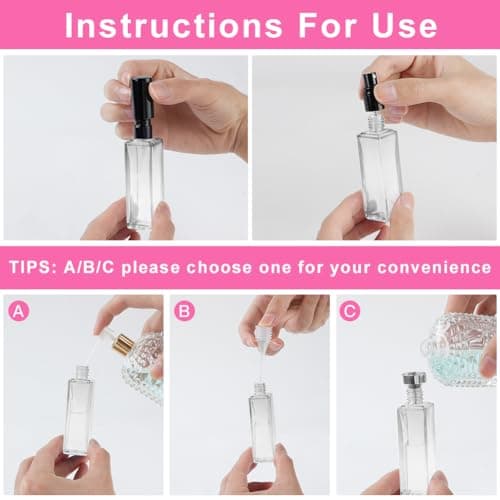 LOPHE Perfume Atomiser Refillable, Mini Refill Bottles, Empty Clear Glass Spray Bottles, Portable Atomiser With Fine Mist for Daily Business Trips, 10 ml 3 Pcs Transparent — view 6