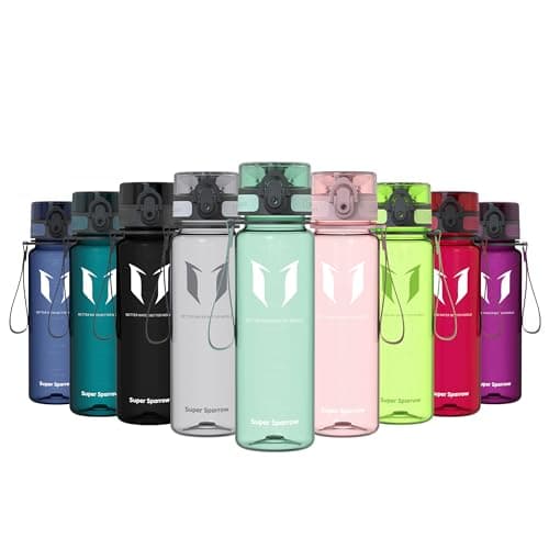 Super Sparrow Sports Water Bottle - 500ml - Non-Toxic BPA Free & Eco-Friendly Tritan Co-Polyester Plastic - For Running, Gym, Yoga, Outdoors and Camping