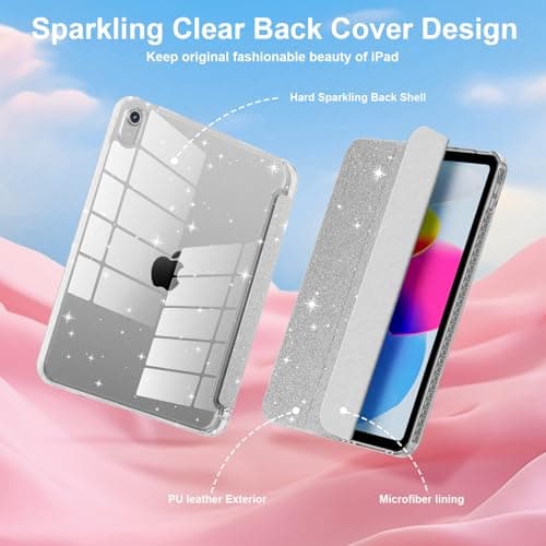Mansiruyi Case for iPad (A16) 11th Generation 11 inch 2025/iPad 10th Generation 10.9 inch 2022, iPad 11th/10th Gen Case Ultra Slim Tri-fold Stand Hybrid Cover with Pencil Holder Auto Sleep/Wake-Silver — view 3