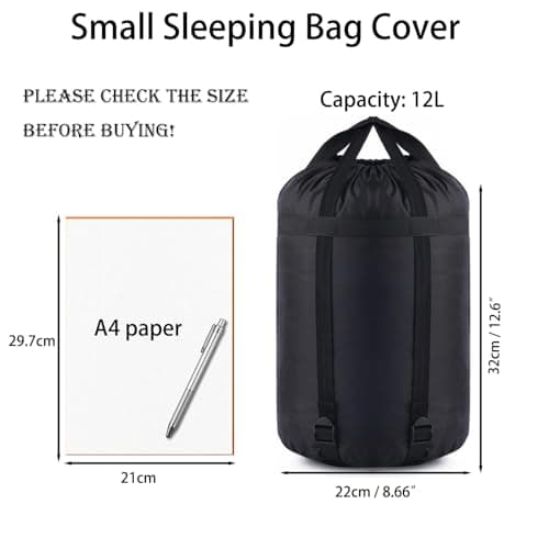 MOOCY Compression Stuff Sack, 12L/45L Sleeping Bag Cover Sack Sleeping Bags Storage Stuff Sack Organizer - Great Sleeping Bags Clothes Camping Hiking Backpacking — view 2