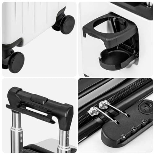 SUNNYNEST 14 Inch Cabin Suitcase Built in Lock with 360°Rubber White — view 4