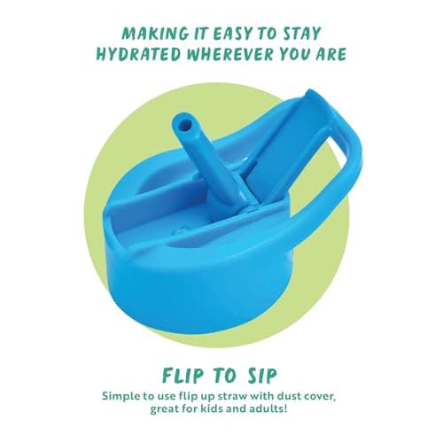 Polar Gear 1L Tracker Bottle with Easy Flip Up Straw & Hydration Tracker Markings - Azure — view 5