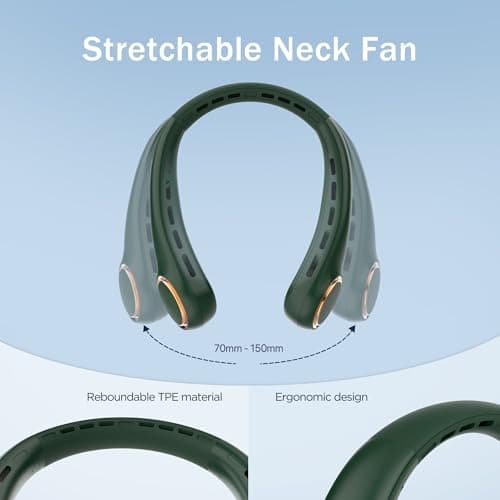 ITSHINY Bladeless Neck Fan, Portable Neck Fan, Cooling Hanging Neck Fan, 4000mAh Mini Cooling Fan, Personal Neck Fans Rechargeable with 3 Speeds LED Light for Women Man Home Office Travel Outdoor — view 5