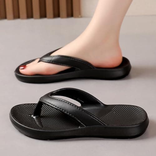 Travel Flip Flops Womens Men Thick Soles Stepping Feeling Light Soft Soles Slipper Ladies Cloud Sliders Lovers Summer Home Non-Slip Slides for Shower Bathroom Pool Beach Indoor Outdoor Size 3.5-7.5 — view 3