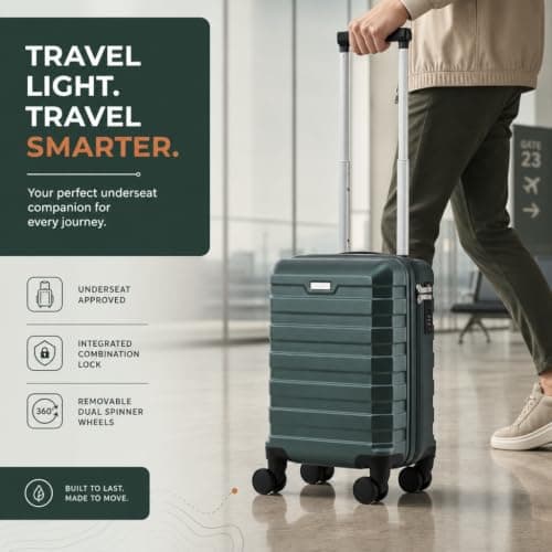 RMW Suitcase EasyJet Underseat Cabin Bag 45x36x20cm with Removable Wheels — view 2