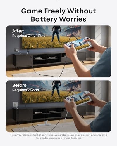 Anker Nano USB C to HDMI Cable Adapter with 140W PD Fast Charging Port, 4K@60Hz HDMI to USB C Cord, Sustainable with Advanced Shielding, Thunderbolt 5/4/3 Compatible, for MacBook, iPhone, HD TV (6 FT) — view 3