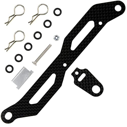 HobbyMarking RC Car Carbon Fiber Battery Mount Plate Transponder Stay Set for Tamiya TT-02 TT-02B TT-02D Chassis Upgrades Parts #54555