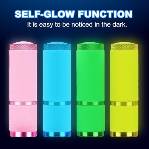 GEU 4 Pack Mini Torch Set, Small Camping Torch with 9 LEDs, Glow in Dark — view 3