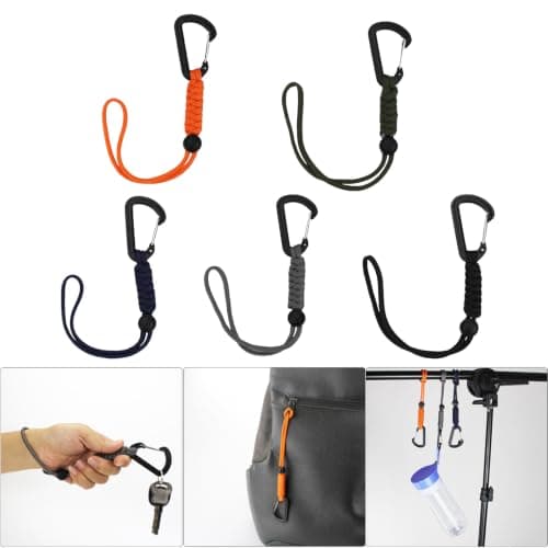 ZEPFJHE 5pack Outdoor Camping Multitool Caribiner Hook Keychains, Black — view 2