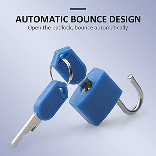 10 Pack Small Colored Padlocks,Mini Suitcase Locks Key Padlock Multicolor Coated Metal Padlocks with Keys for School Gym Locker Baggage Locks Filing Cabinets Toolbox — view 5