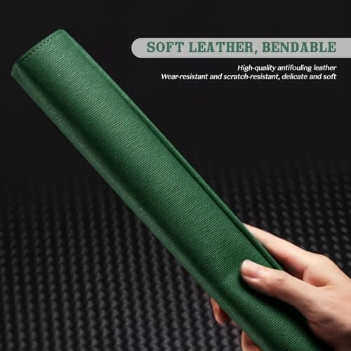 Skyzone A4 Document Folder Wallet, PU Leather Travel Document Holder Organizer, Waterproof File Folder with Snap Closure, Multifunctional File Envelope Portfolio Storage Case (Green) — view 4