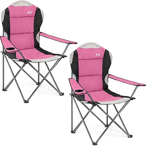 Trail Kestrel High Back Camping Chairs, Pink, 2 Pack